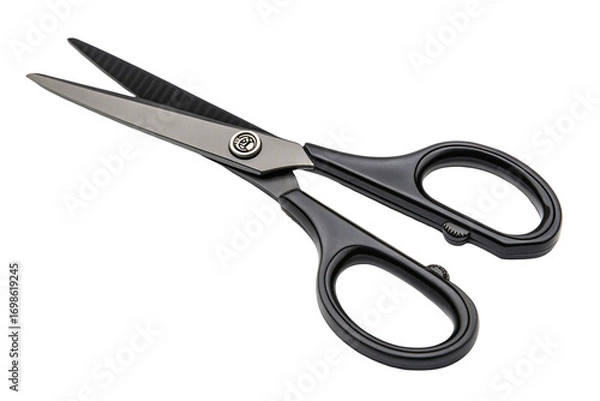 Fototapeta Professional black scissors for precision cutting in tailoring and crafts with ergonomic handle