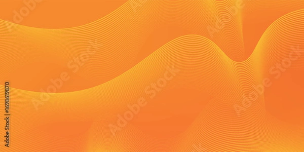 Fototapeta abstract orange background with line waves. Vector illustrator