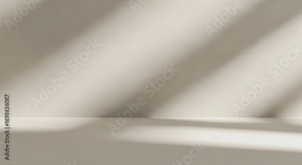 Obraz White wall background, Minimalist Beige Gradient Background – Neutral Soft Backdrop Texture