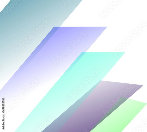 Fototapeta Abstract Overlapping Geometric Shapes in Blue and Green