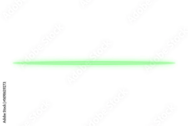 Fototapeta Neon green glowing horizontal line stroke design element for underlines, highlights, dividers, digital effects, posters, and modern graphic layouts