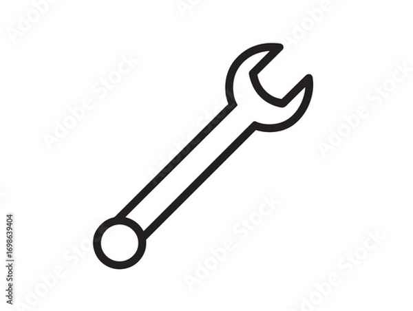 Fototapeta Stylish Socket Wrench Icon with Precision Clean Vector Line Art