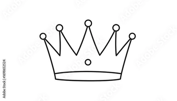 Obraz Simple black outline crown