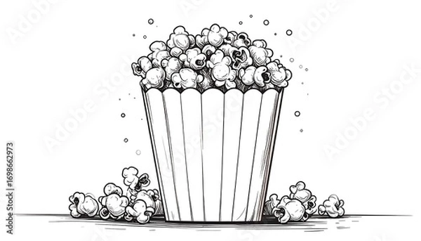 Obraz Popcorn in a paper container