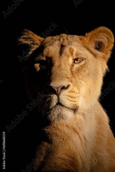 Obraz Lion in the setting sun