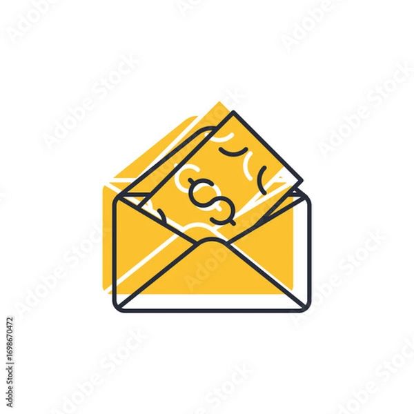 Obraz envelope icon. envelope Symbol sign for mobile concept and web design. Vector icon, Logo illustration, Vector graphics
