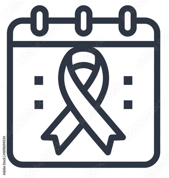 Obraz Rare Disease Awareness Day Calendar Ribbon Vector Icon
