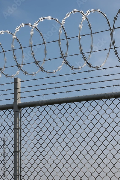 Obraz Barbed Wire Security high quality realistic image.