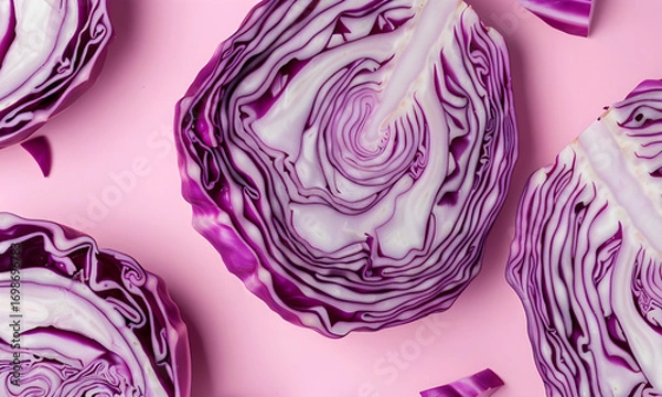 Obraz red cabbage close up background