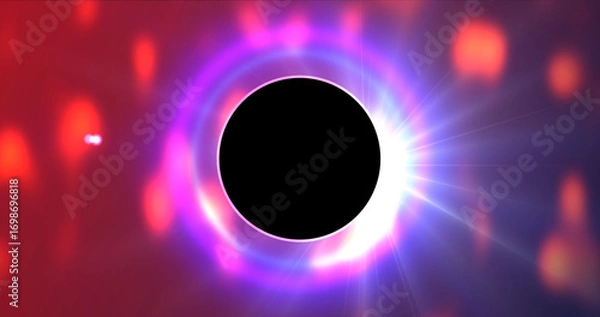 Fototapeta Planet sunrise, lunar eclipse solar eclipse concept sunrays shining bg. Mars jupiter other planet sun movement animation. Statelite space view of rising star. Astronomy ethereal cosmic bg. Outer space