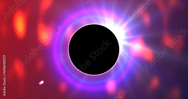 Fototapeta Planet sunrise, lunar eclipse solar eclipse concept sunrays shining bg. Mars jupiter other planet sun movement animation. Statelite space view of rising star. Astronomy ethereal cosmic bg. Outer space