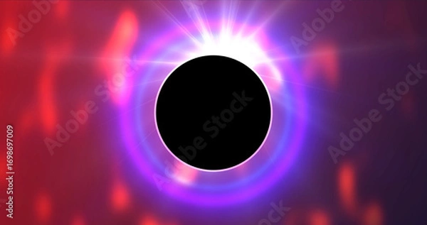 Fototapeta Planet sunrise, lunar eclipse solar eclipse concept sunrays shining bg. Mars jupiter other planet sun movement animation. Statelite space view of rising star. Astronomy ethereal cosmic bg. Outer space