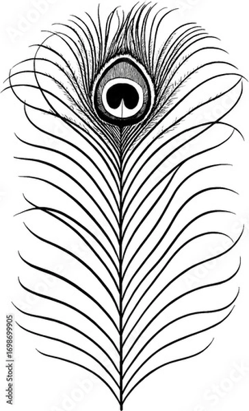 Obraz peacock feather vector illustration
