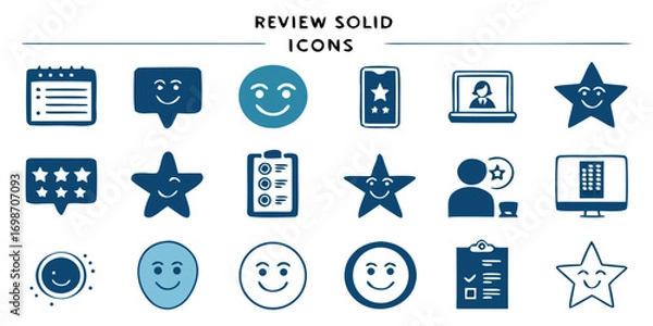 Fototapeta Set of review based icons vector 