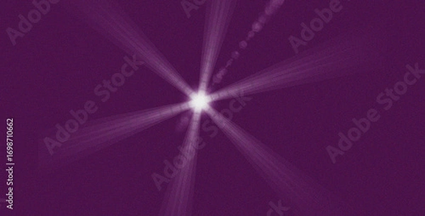 Obraz Abstract starburst of light emanating from a bright center against a deep purple textured background