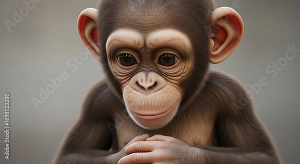 Obraz Cute Baby Chimpanzee Portrait.