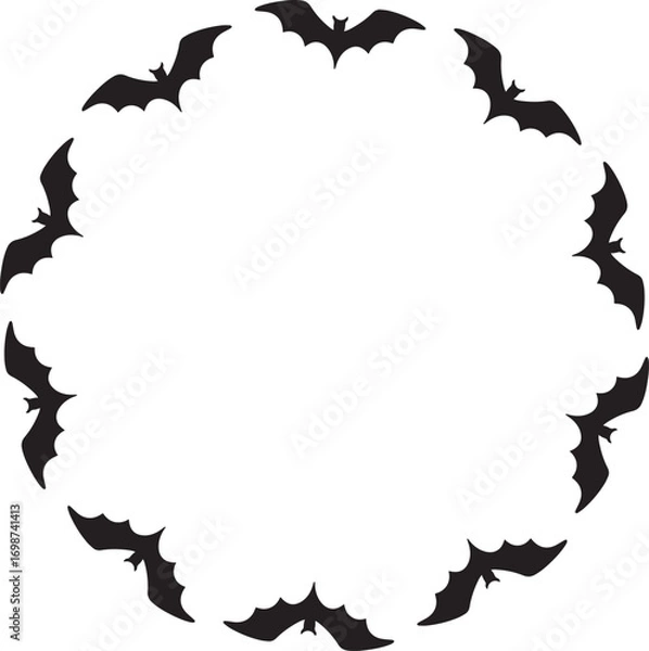 Obraz Halloween Bats Frame , Flying Bats Frame Design