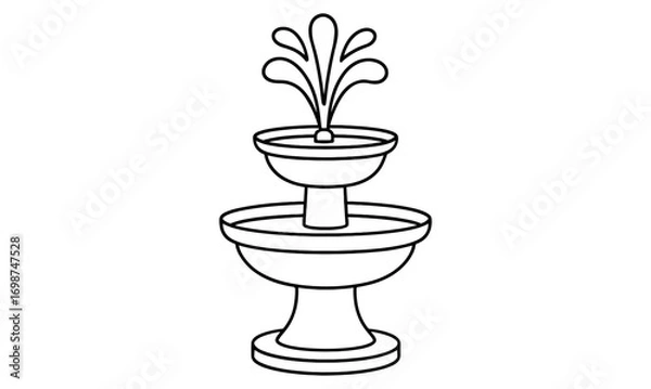 Fototapeta Elegant linear fountain design with two-tier water flow