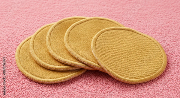 Fototapeta Luxurious reusable cotton rounds gently cleanse skin in a serene spa setting promoting self-care and wellness routines