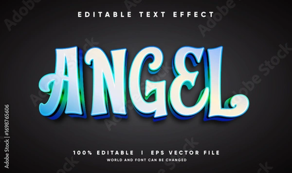 Obraz angel 3d vector text effect with modern style