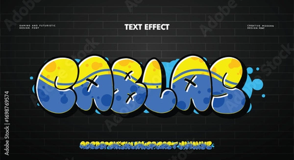 Fototapeta Cablas logo graffiti font text effect, spray and street text style	
