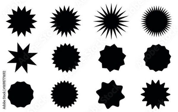 Obraz zig zag circle shapes sets illustration vector design with white background