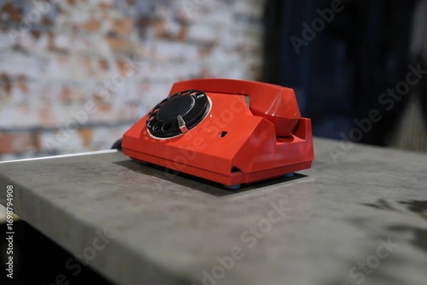 Fototapeta old soviet phone, red phone