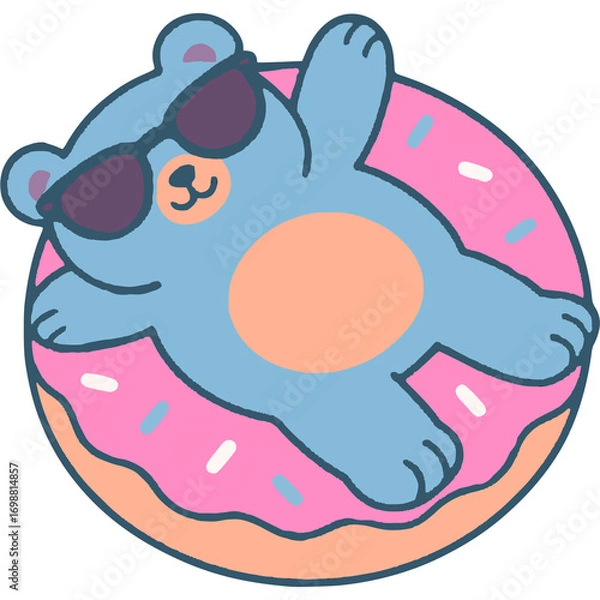 Obraz Blue bear on a floaty