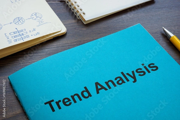Fototapeta Trend analysis report and notes. Market insights.