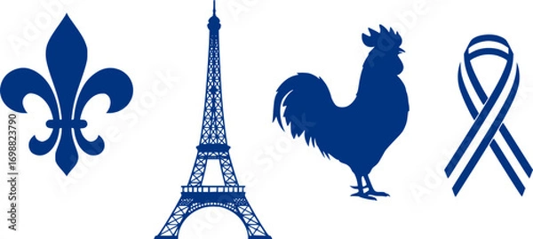 Obraz French emblem vector design: simple, elegant, patriotic concept for bastille day celebrations