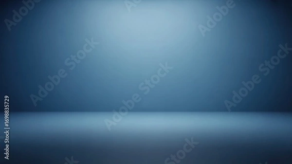 Obraz Minimalist blue gradient studio background with smooth seamless design, perfect for product photography, presentations, and creative projects with ample space
