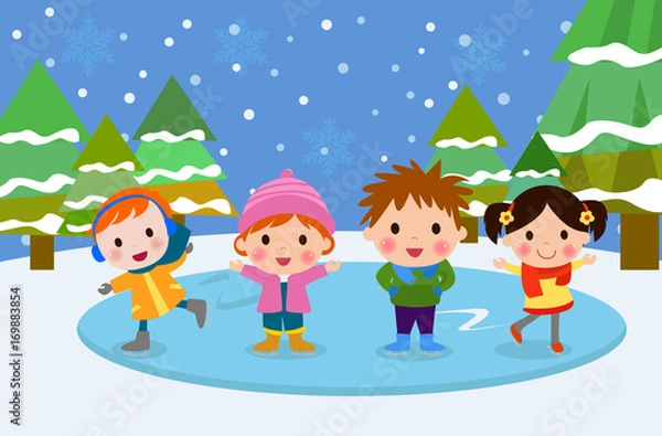 Obraz Skating children