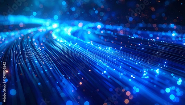 Fototapeta Digital Data Stream: A mesmerizing visual symphony of data streams, intricately interwoven and gleaming, representing the invisible yet powerful threads of information.