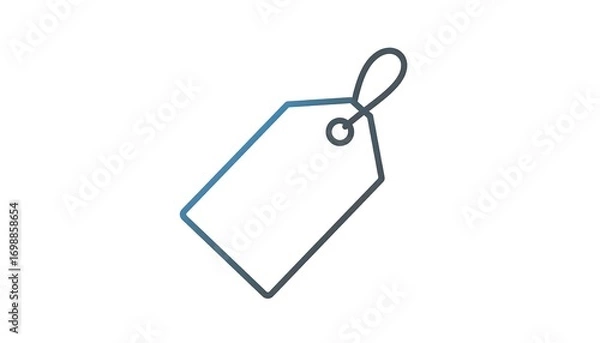 Obraz Simple, outlined graphic of a price tag against a white background.
