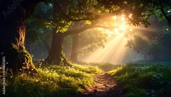 Obraz Sunlit forest path (5)