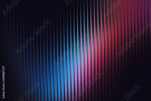 Fototapeta Abstract background with vertical lines and vibrant blue and pink light effects