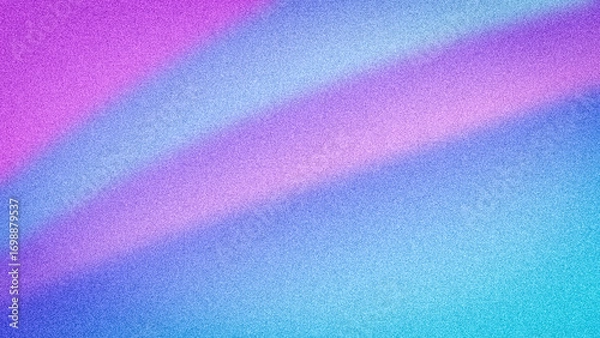 Fototapeta Abstract blurry gradient with soft transitions of purple, blue, and cyan hues, featuring a vibrant grainy texture perfect for backgrounds