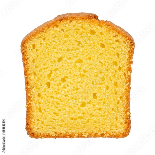 Fototapeta Slice of cornmeal cake served as a traditional dessert option