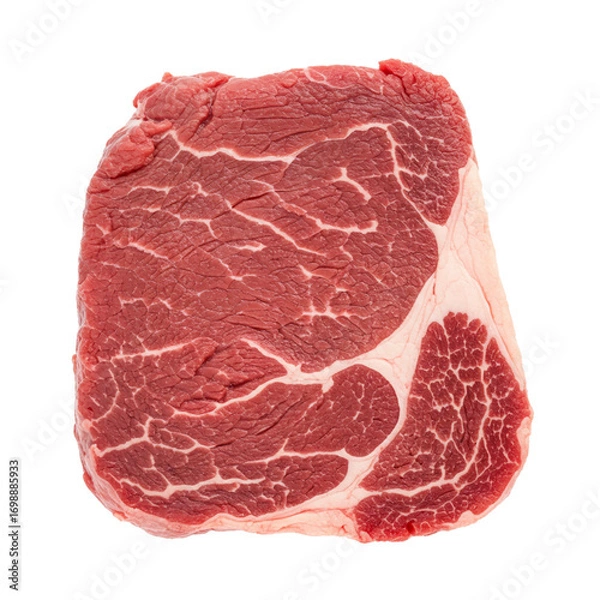 Fototapeta Fresh raw beef cut available at the butcher for quality meat preparation