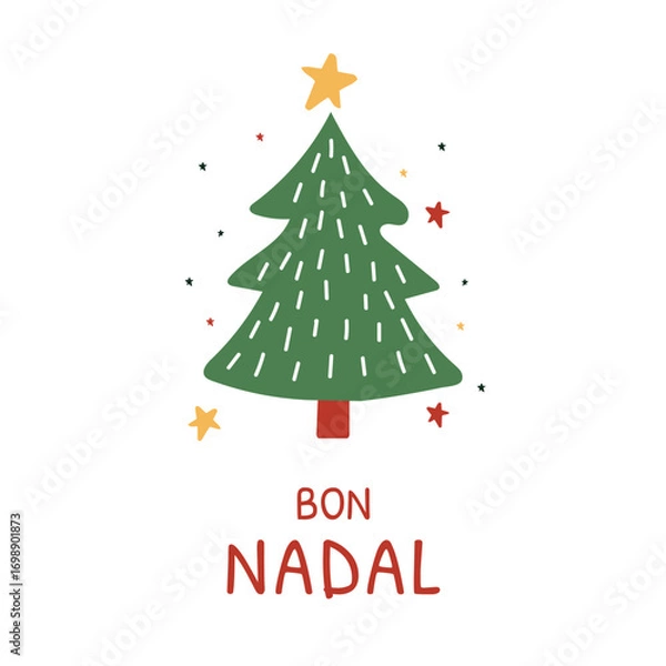 Obraz merry christmas in Catalan language, Bon Nadal