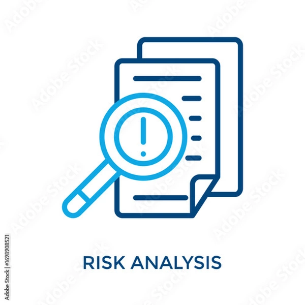 Fototapeta Risk Analysis Icon Outline Color Style. Vector Illustration For Graphic Design