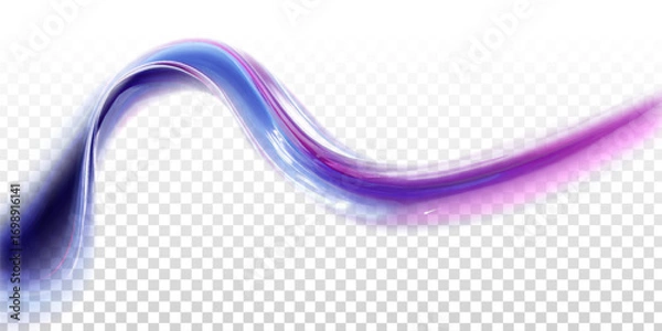 Fototapeta Vector purple and blue wave effect isolated on transparent background.