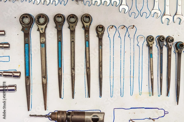 Obraz Spanner shadow board