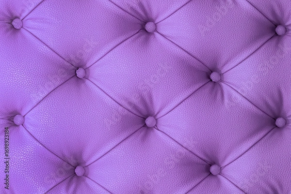 Fototapeta Purple natural leather sofa upholstery pattern button classic texture luxury background