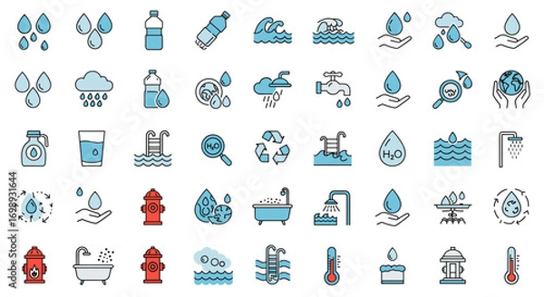 Obraz Water icons collection