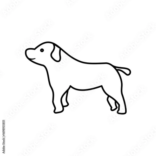Fototapeta dog icon, simple flat style, vector illustration, symbol, design logo template pictogram, for ui or ux isolated on white for mobile app, editable