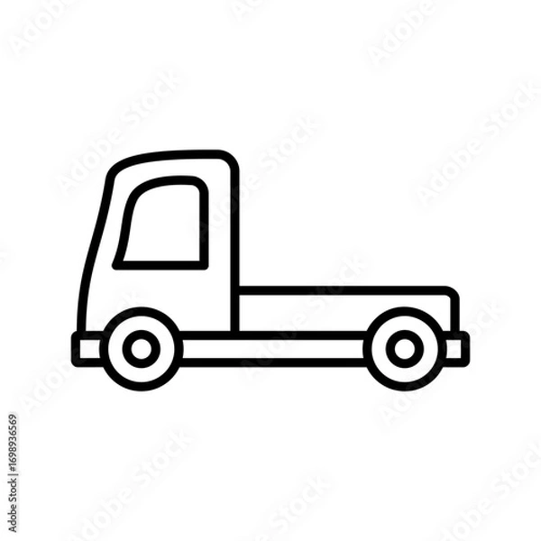 Fototapeta pickup truck icon, simple flat style, vector illustration, symbol, design logo template pictogram, for ui or ux isolated on white for mobile app, editable