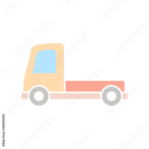 Fototapeta pickup truck icon, simple flat style, vector illustration, symbol, design logo template pictogram, for ui or ux isolated on white for mobile app, editable