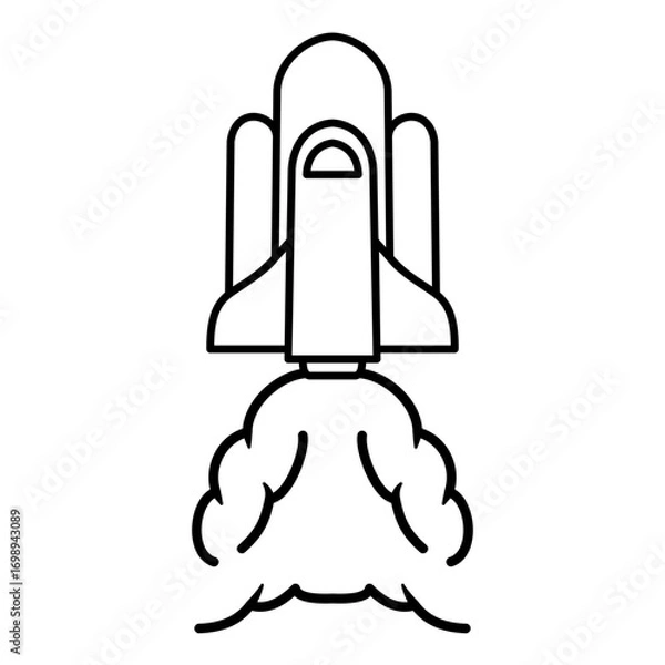 Fototapeta rocket icon, simple flat style, vector illustration, symbol, design logo template pictogram, for ui or ux isolated on white for mobile app, editable