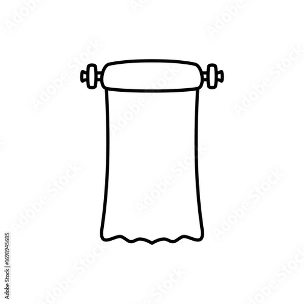 Fototapeta royal scroll icon, simple flat style, illustration, logo sign symbol pictogram template, for ui or ux isolated on white for mobile app, editable